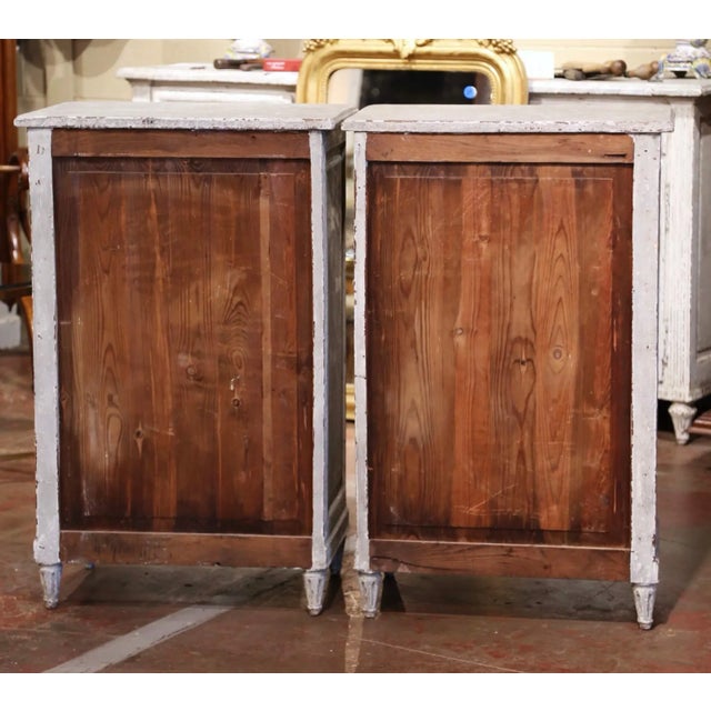 Pair of 19th Century French Louis XVI Painted Confiturier Cabinets For Sale - Image 12 of 13