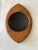 1960s Danish Modern Op Art Eye Shape Teak Wood Vide Poche/Dresser Tray For Sale - Image 9 of 11