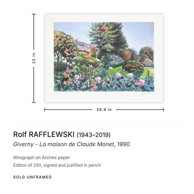 1990 Rolf Rafflewski Giverny - La Maison De Claude Monet Signed ...