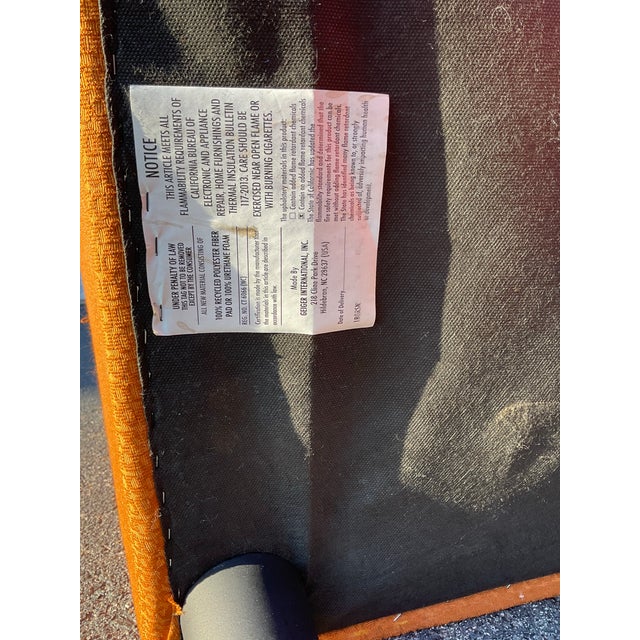 Pair of Herman Miller Geiger Swoop Club Chairs by Mark Goetz — Iconic Orange Upholstery, Made in Usa For Sale - Image 12 of 12