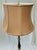 Dorothy Draper Vintage Hollywood Regency Tall Glass Top Amber Brass Palm Leaf Black Side Table Floor Lamp For Sale - Image 4 of 8