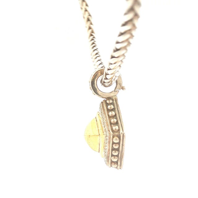 Contemporary Late 20th Century Sterling and 18k Geometric Necklace With Diamonds by Fred Samuel Benham BJC For Sale - Image 3 of 4