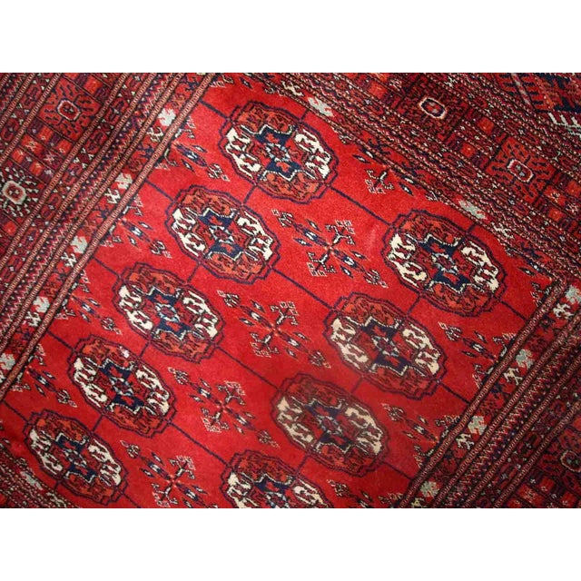 1970s Handmade Vintage Turkmen Tekke Rug For Sale - Image 4 of 10