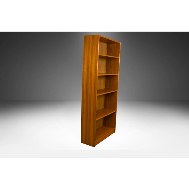 Mid Century Teak Tall Bookcase 72" Tall For Sale - Image 4 of 12