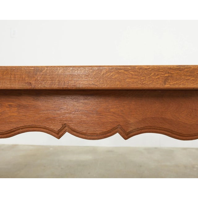Country French Provincial Oak Farmhouse Trestle Dining Table For Sale - Image 10 of 13
