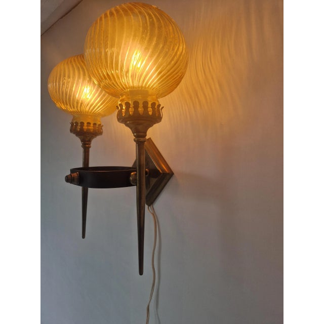 Black Mid-Century Wall Lamp in the style of Gio Ponti, 1960s For Sale - Image 8 of 13
