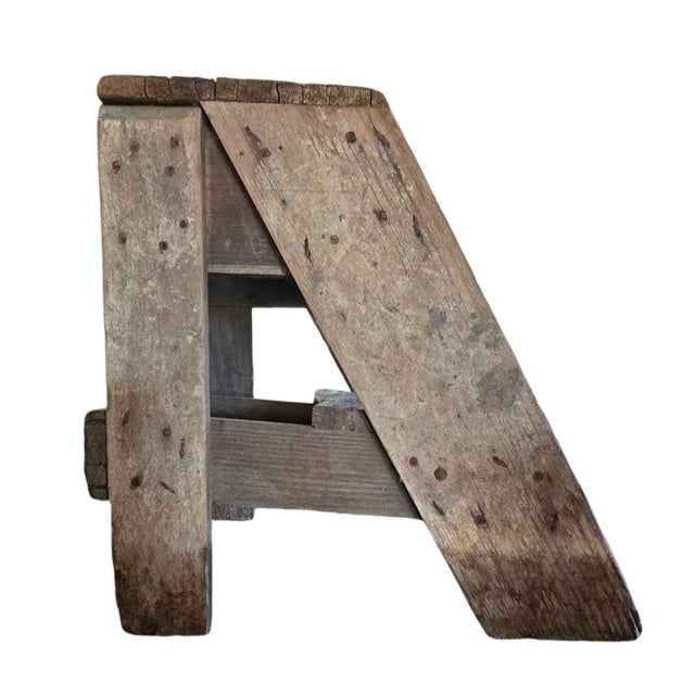 Wonderful solid wood primitive step stool in original condition. Natural Patina and character. Sturdy