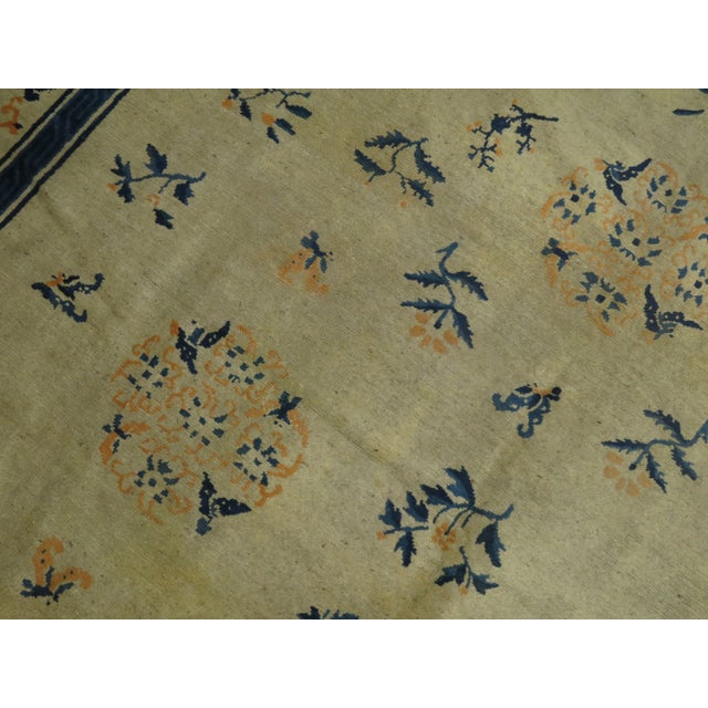 Mid-Century Modern Early 20th Century Orange Pop Chinese Rug , 9'1'' X 11'6'' For Sale - Image 3 of 11