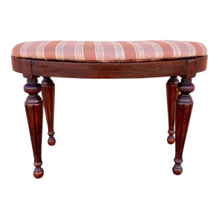 Vintage William IV Style Kidney Shaped Piano Stool or Footstool For Sale