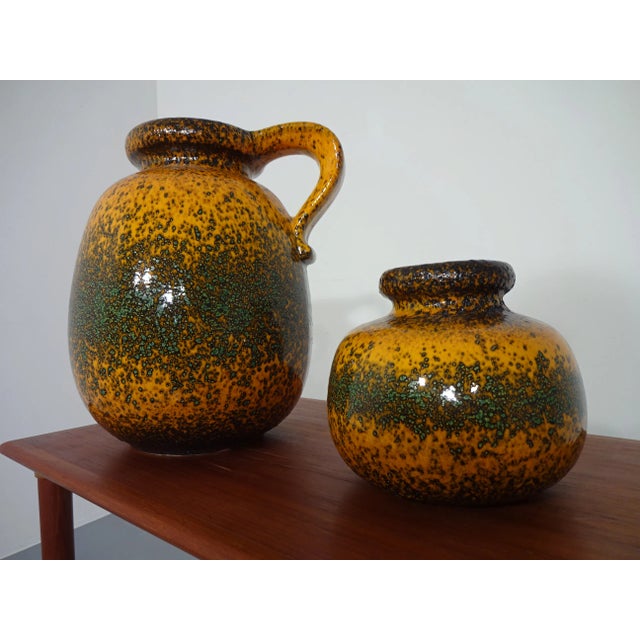 Black Fat Lava Ceramic Vases from Scheurich, 1970s, Set of 2 For Sale - Image 8 of 18