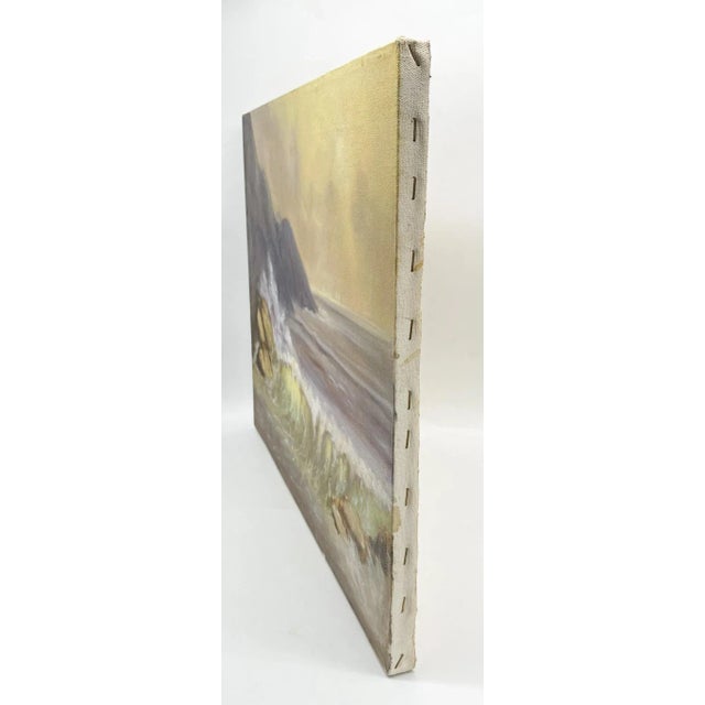 1940s East Coast Original Signed Oil Painting Seascape For Sale - Image 10 of 13