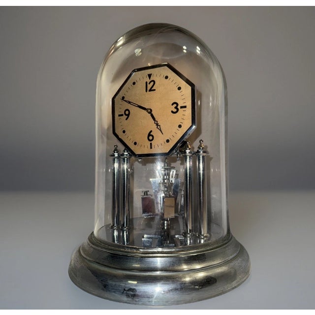 This listing is for a nice antique 400 day German anniversary clock. The clock has an incredible art deco design with...