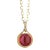 Syna Yellow Gold Rhodolite Garnet Necklace With Diamonds on 18 Inch Chain For Sale