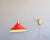 René Mathieu for Lunel Wall Lamp Circa 1950s - Brass shade and arm - Red colour, with star pattern on shade - Light takes...