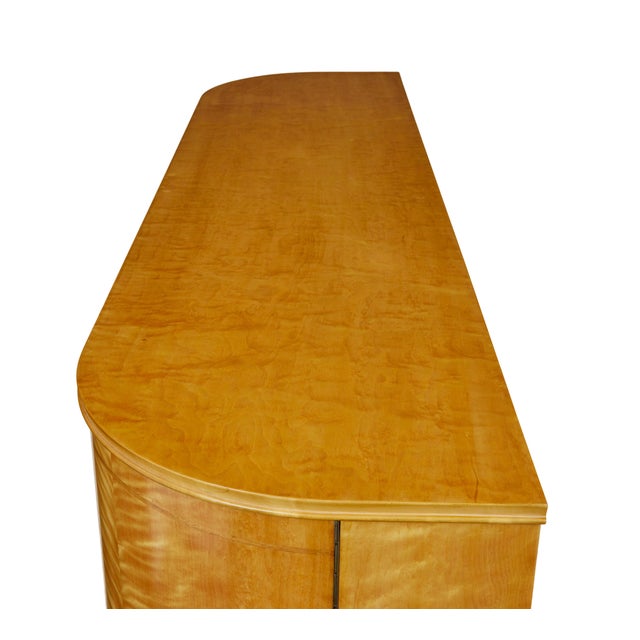 1950s Mid-Century Scandinavian Birch and Walnut Shaped Sideboard, 1950s For Sale - Image 5 of 10