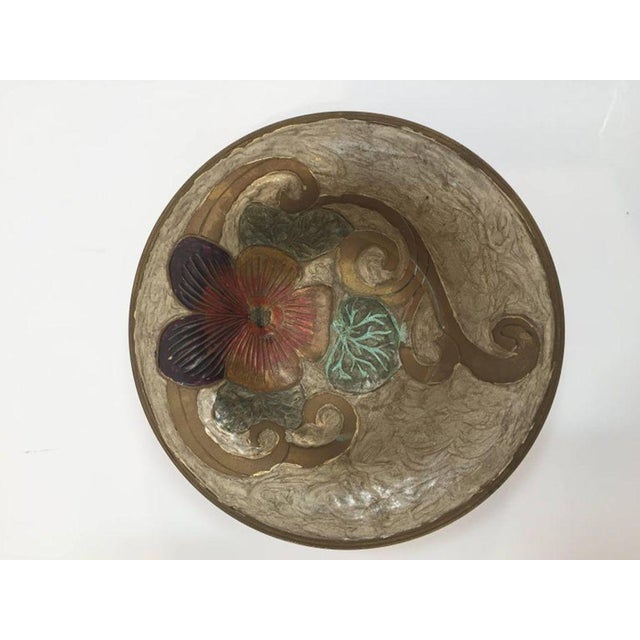 Art Nouveau Art Nouveau A. Delbaux Brass Enameled Bowl, Made in France For Sale - Image 3 of 6