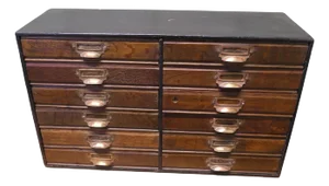 Collector's Filing Cabinet with 12 Drawers, 1900s