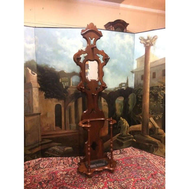 Antique Hall Tree, Victorian Hat Rack With Umbrella Stand For Sale - Image 4 of 10