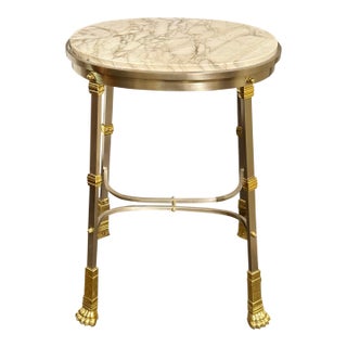 Vintage French Maison Jansen Steel Side Table For Sale