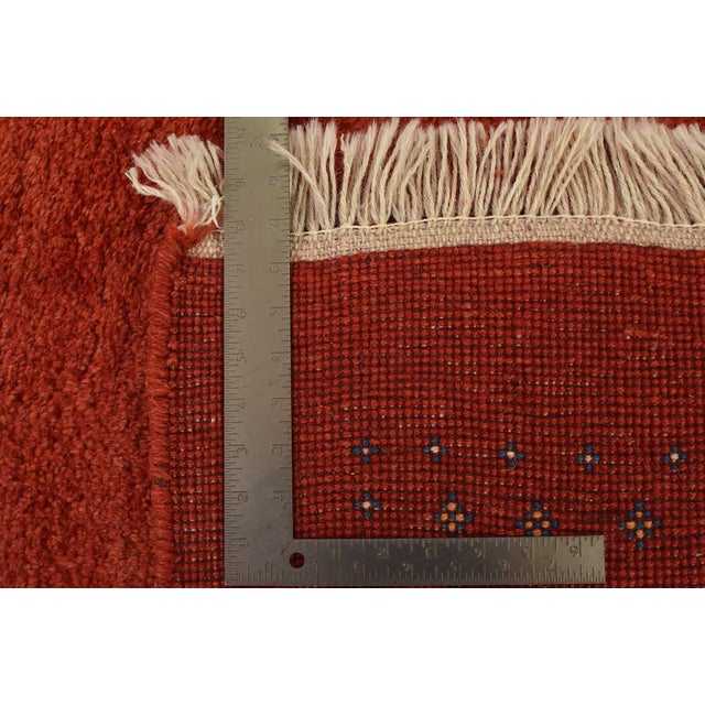 Gabbeh Rug 8’2” X 10’5” Red Wool Vintage Hand-Knotted Oriental Carpet For Sale - Image 15 of 15