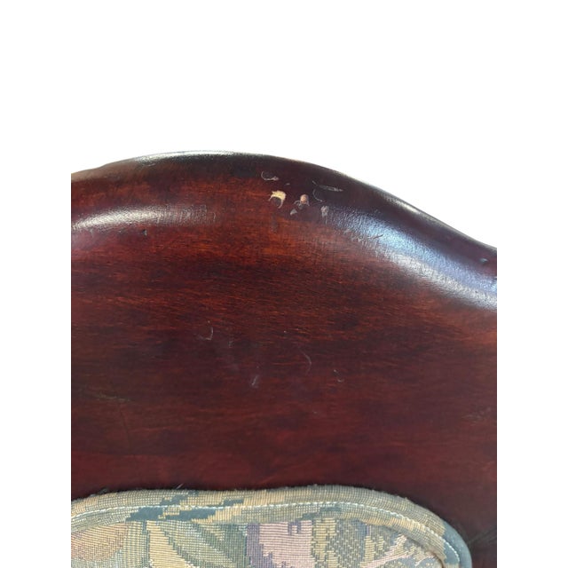 Traditional Mahogany Accent Armchair With William Morris Style Upholstery For Sale - Image 9 of 12