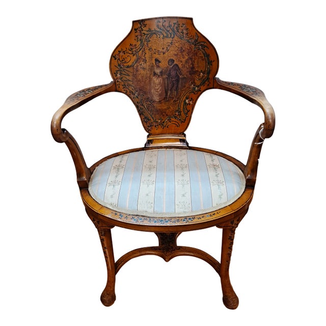 Verni Martin Style Hand Painted Armchair For Sale