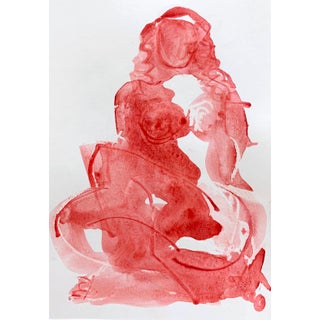 Woman in Red Seated 4, 6x9 For Sale