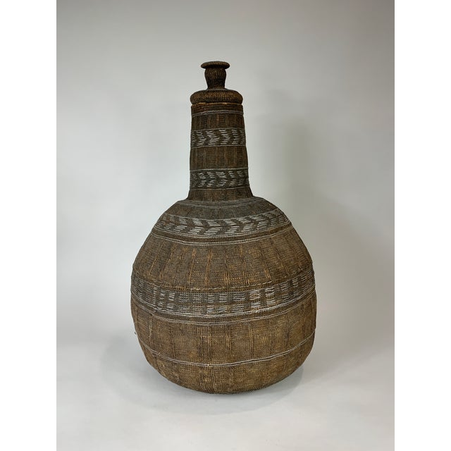 Oromo Igbo African Lidded Gourd of Woven Silver and Fiber For Sale - Image 4 of 7