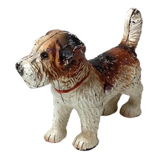 Antique Cast Iron Hubley Fox Terrier Doorstop For Sale