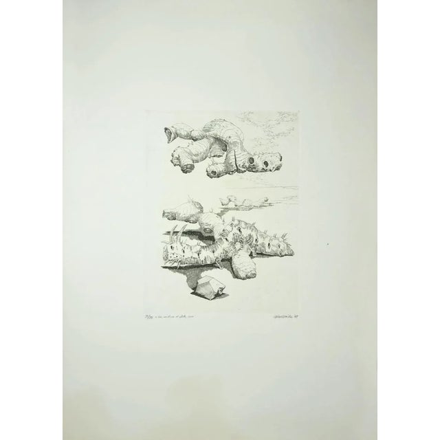 Roots in the sea is a beautiful etching by the Italian artist Gino Guida. The state of preservation is very good. The...