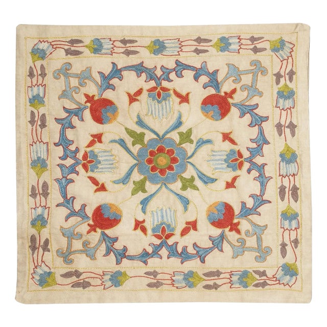 20"x20" 100% Silk Embroidered Cushion Cover. New Toss Pillow. Modern Lace Pillow For Sale