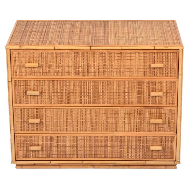 Mid-Century Modern Italian Organic Chest of Drawers in Bamboo and Rattan Wicker, 1970s For Sale - Image 15 of 15