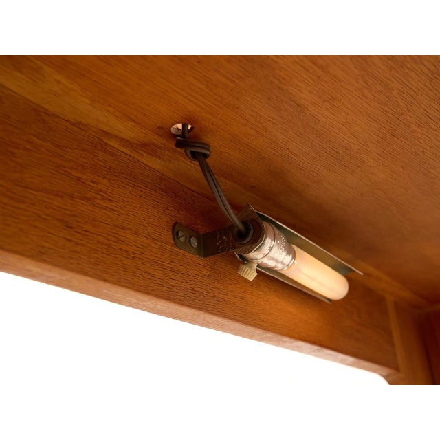 Oak Vintage Bookshelf With Glass For Sale - Image 11 of 12