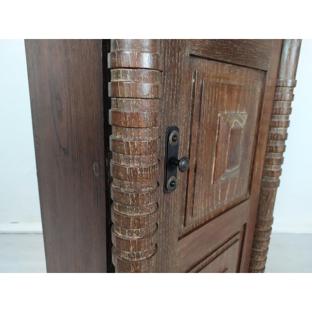 Art Deco Limed Oak Cupboard in the style of Dudouyt, 1930s For Sale - Image 10 of 18