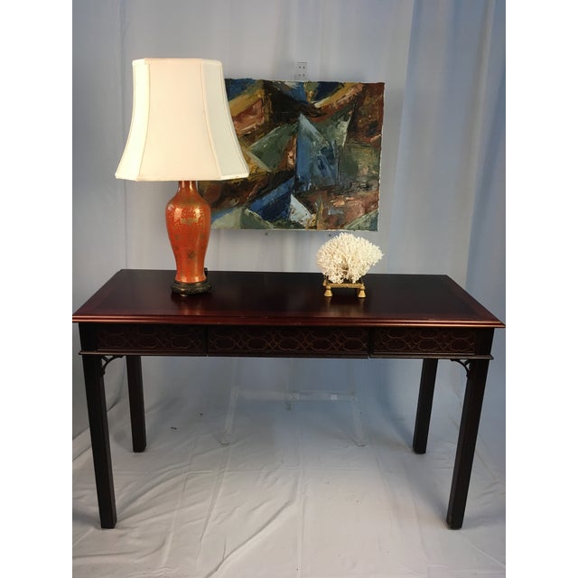 Wood 1980s Chippendale Drexel Console For Sale - Image 7 of 11