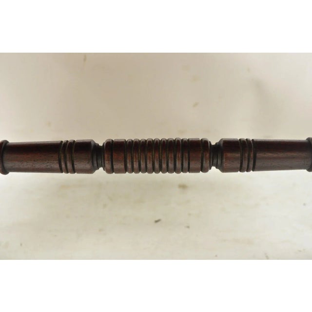 Vintage Mahogany 2 Tier Brown Tooled Leather Top Accent Side End Table For Sale - Image 9 of 13