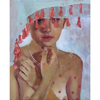 Cleansed by Joshua Lawyer | Oil on wood panel Portrait of a person with decorative elements. For Sale