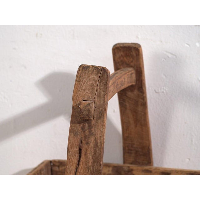 Brown Antique Oriental Basket in Elm, 1900s For Sale - Image 8 of 9