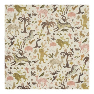 Schumacher x Happy Menocal Beasts Wallcovering in Dawn For Sale