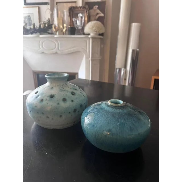 Blue Vases, 1970s, Set of 2 For Sale - Image 11 of 11