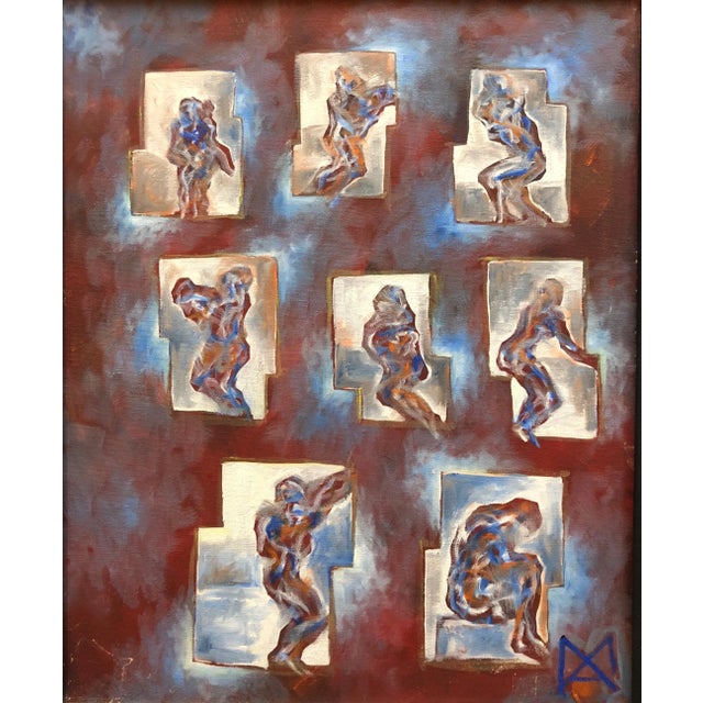 Abstract Expressionism Matthias Alfen, Matthias Alfen German Sculptor Modern Abstract Expressionist Painting Psychogram For Sale - Image 3 of 7