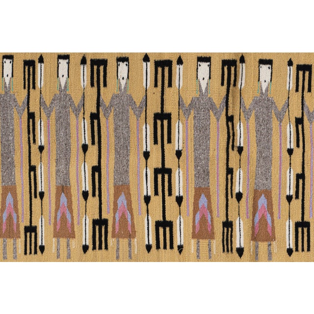 Vintage Yei Navajo Style Rug 3' X 4'2 For Sale - Image 11 of 11