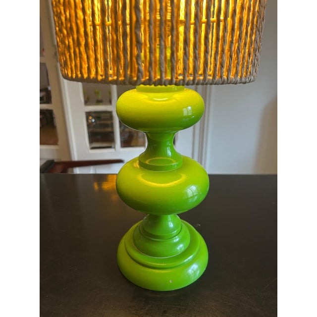 Chartreuse Green Table Lamp, 1970s For Sale - Image 8 of 10