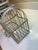 Taj Mahal Style Vintage Distressed White Metal Birdcage With Hanging Chain For Sale - Image 9 of 17