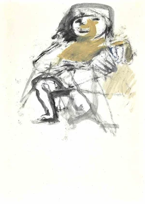 Mino Maccari, The Figure, Original Drawing, Mid 20th-Century