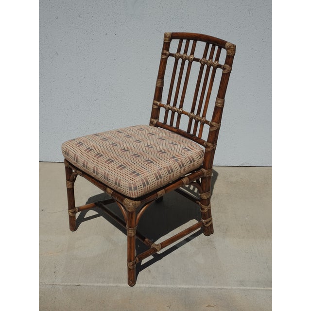 Brown Set of Six Vintage McGuire Balboa Organic Bamboo Ratten Dining Chairs For Sale - Image 8 of 14