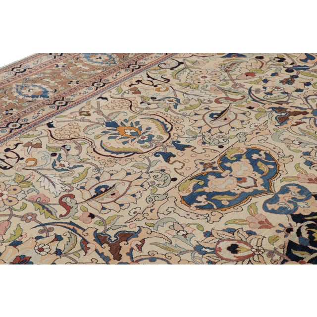 Textile Oversized Antique Tabriz Persian Rug With Florals and Medallion From Rug & Kilim For Sale - Image 7 of 8