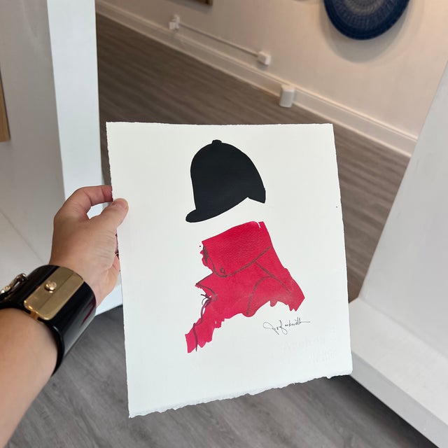 2020s Red Coat Riding by Jo Baskerville For Sale - Image 5 of 12