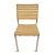 Classic simple slatted teak wood chair with chrome frame. Seat height is 18".
