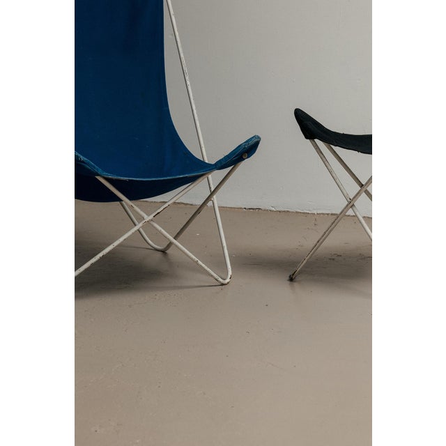 Black Butterfly Chair with Hocker, 1970s For Sale - Image 8 of 10